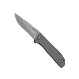 CRKT Drifter Everyday Carry EDC Pocket Folding Knife with Frame Lock: Stainless Steel Plain Edge Blade, Stainless Steel Handle, Pocket Clip, 6450S