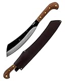 Condor Tool & Knife Mini Duku Heavy Duty Machete with Sheath - 1075 High Carbon Steel - Walnut Handle - Hand Crafted Welted Leather Sheath - Camping Machete Knife - 10.5in Blade - 18.5oz