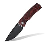 Petrified fish PFP01X Beluga,2.99' 14C28N Sand blasting Blade,95.6g G10 Hande Front Flipper Liner lock Folding knife (Red Gmascus, Black Stonewashed)