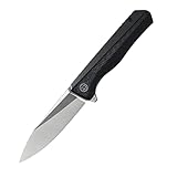 Petrified fish PF818,3.54' D2 Blade,104g G10 Handle Flipper Folding knife (Carbon fiber with G10 handle, Satin)