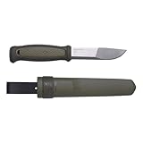 Morakniv Kansbol Stainless Steel Fixed-Blade Survival Knife With Sheath, Military Green, 4.3 Inch