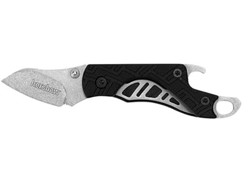 Kershaw Cinder (1025X) Multifunction Pocket Knife, 1.4-inch High Performance 3Cr13 Steel Blade with Stonewashed Finish, Glass Filled Nylon Handle, Liner Lock, Bottle Opener, Lanyard Hole, 0.9 OZ