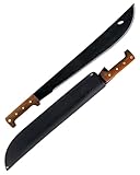 Condor Tool & Knife El Salvador Machete Wood Handle W/Leather Sheath - Heavy Duty Machete - 1075 High Carbon Steel - Walnut Handle - Hand Crafted Leather Sheath - 3mm Full Tang - 18in Blade - 32.5oz