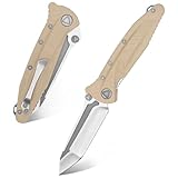 Eafengrow EF55 Pocket Knife Folding Knife G10 Handle D2 Steel Blade Folder EDC Tool Knifes for Working Camping with Clip(Desert)
