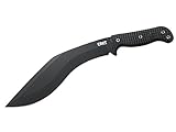 CRKT KUK Fixed Blade Knife: Carbon Steel Knife with Full Tang Kukri Recurved Blade, Injection Molded Handle, and Polyester Sheath 2742