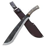 Condor Tool & Knife Jungolo Machete - 1075 High Carbon Steel Blade - Full-Tang Ergonomic Walnut Handle - Handcrafted Leather Sheath - Heavy Duty Machete for Bushcraft, Camping and Survival