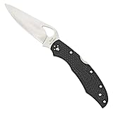 Spyderco Byrd Cara Cara 2 Lightweight Knife with 3.75' Stainless Steel Blade and Black Non-Slip FRN Handle - PlainEdge - BY03PBK2