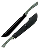 Condor Tool & Knife Discord Machete - 1075 High Carbon Steel Tactical Machete with a Micarta Handle - Hand Crafted Welted Leather Sheath - 3mm Thick - 17.5in Blade - 42oz