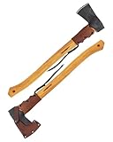 Condor Tool & Knife Cloudburst Hatchet Axe with Handcrafted Leather Sheath - 1060 High Carbon Steel Throwing Axe with a Light Wooden American Burnt Hickory Handle - 5.8in Blade - 43.4oz
