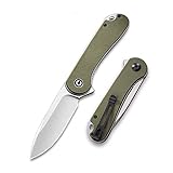 CIVIVI Knives Elementum Folding Pocket Knife 2.96' D2 Satin Blade,G-10 Handles C907E (Green)
