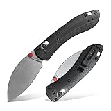 Vosteed Small Folding Knife with 2.6'' 14C28N Blade, Ultralight Pocket Knife for Men Women Gifts, Cross-Bar Lock EDC Knife with G10 Handle, Reversible Pocket Clip - Mini Nightshade