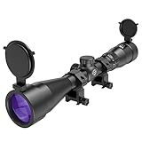 UUQ 3-9×40 Rifle Scope with Red/Green Illumination and Rangefinder Reticle-Fits 20mm Free Mounts,Waterproof and Fog-Proof