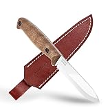 BPS Knives BS1FT CSH - Full-Tang Fixed-Blade Knife - Sharp Carbon Steel Bushcraft Knife With Sheath - Survival Compact Knives - Outdoor Tactical Camp Knife