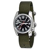 BERTUCCI® 36 mm Stainless Steel Field Watch - A-1S Field™ - Black Dial, Defender Olive™ Nylon Band 11012