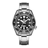 ADDIESDIVE Mens Diver Watch Automatic Steel Waterproof 300 M Black Dial Luminous Ceramic Bezel Synthetic Sapphire