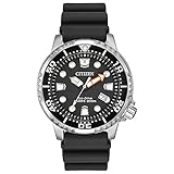 Citizen Promaster Dive Eco-Drive Watch, 3-Hand Date, ISO Certified, Luminous Hands and Markers, Rotating Bezel, Black/Stainless (Model: BN0150-28E)