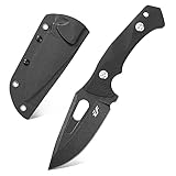 Eafengrow EF109 Fixed Blade Knife D2 Steel Blade G10 Handle Field Utility Knife with Kydex Sheath for Outdoor Camping Hiking (Black)