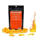 Procamptek Fire Plugs 100% Waterproof Fire Starter for Emergencies, Survival, Campfire, Fire Pits, Grills | Burns 5+ Minutes, All Natural, Non-Toxic (50 Fire Plugs)