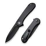CIVIVI Elementum II Pocket Folding Knife, 2.96' Nitro-V Steel Blade G10 Handle Utility Knife with Deep Carry Pocket Clip for Camping Hiking Hunting C18062P-1
