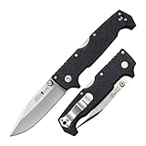 Cold Steel SR1 Lite 8Cr14MoV Steel 4' Clip Point Blade Griv-Ex Handle Folding Knife with Tri-Ad Locking Mechanism, Boxed
