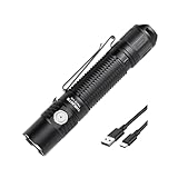 ThruNite TN12 V6 Tactical LED Flashlight, High 1950 Lumens Dual Switch, USB-C Rechargeable Flashlight Compact for EDC, Law Enforcement, and Outdoor Use (Cool White)