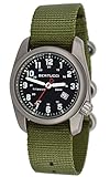 BERTUCCI A-2T Men's Watch - Titanium - Olive Nylon Strap - Black Dial - 12122