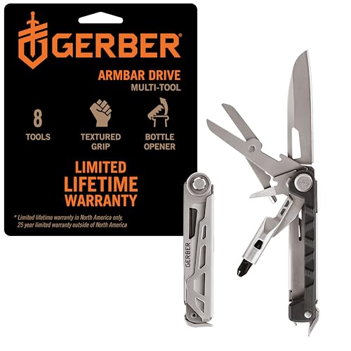 Gerber Gear Armbar Drive 8-in-1 Pocket Knife EDC Multitool with Screwdriver, 2.5' Blade, Onyx