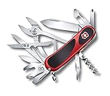 Victorinox Evolution S557 Grip Swiss Army Knife, 21 Functions, Swiss Made Pocket Knife with Large Blade, Screwdriver and Wire Stripper - Red/Black