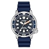 Citizen Promaster Dive Eco-Drive Watch, 3-Hand Date, ISO Certified, Luminous Hands and Markers, Rotating Bezel, Blue/Stainless (Model: BN0151-09L)