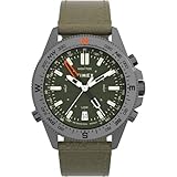 Timex Men's Expedition North Tide Temp Compass 43mm Watch - Brown Strap Green Dial Gunmetal Case