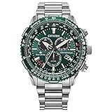 Citizen Eco-Drive Pilot Chronograph Watch with Atomic Timekeeping, 12/24HR, Power Reserve, Luminous Hands/Markers, Sapphire Crystal - Green Dial