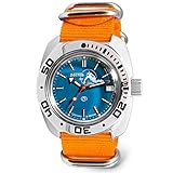 Vostok | Amphibia 710059 Scuba Dude Automatic Self-Winding Diver Wrist Watch | Orange Strap